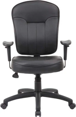 Boss Black Leather Task Chair With Arms [B1562] -Office Chairs Unlimited Shop boss black leather task chair with arms b1562 15706425884812