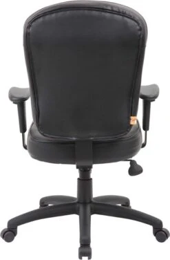 Boss Black Leather Task Chair With Arms [B1562] -Office Chairs Unlimited Shop boss black leather task chair with arms b1562 15706425983116
