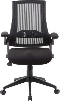 Boss Black Mesh Flip Arm Chair [B6776-BK] -Office Chairs Unlimited Shop boss black mesh flip arm chair b6776 bk 31523565928599