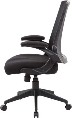 Boss Black Mesh Flip Arm Chair [B6776-BK] -Office Chairs Unlimited Shop boss black mesh flip arm chair b6776 bk 31561925066903