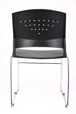 Boss Black Stack Chair With Chrome Frame 4 Pack [B1400-BK-4] -Office Chairs Unlimited Shop boss black stack chair with chrome frame 4 pack b1400 bk 4 30966914547863