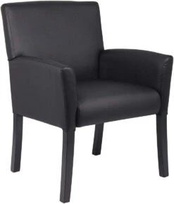 Boss Box Arm Guest Chair With Black Base [B639-BK]