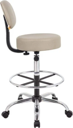 Boss Caressoft Medical / Drafting Stool With Back Cushion [B16245-BG] -Office Chairs Unlimited Shop boss caressoft medical drafting stool with back cushion b16245 bg 29322894147735
