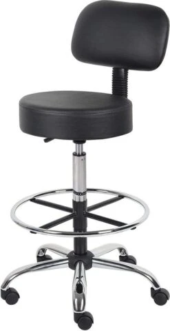 Boss Caressoft Medical / Drafting Stool With Back Cushion [B16245-BG] -Office Chairs Unlimited Shop boss caressoft medical drafting stool with back cushion b16245 bg 29374664605847