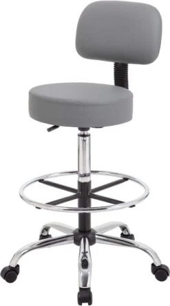 Boss Caressoft Medical / Drafting Stool With Back Cushion [B16245-BG] -Office Chairs Unlimited Shop boss caressoft medical drafting stool with back cushion b16245 bg 29374849613975