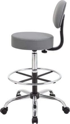 Boss Caressoft Medical / Drafting Stool With Back Cushion [B16245-BG] -Office Chairs Unlimited Shop boss caressoft medical drafting stool with back cushion b16245 bg 29375009718423