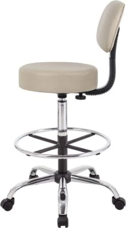 Boss Caressoft Medical / Drafting Stool With Back Cushion [B16245-BG] -Office Chairs Unlimited Shop boss caressoft medical drafting stool with back cushion b16245 bg 29380870176919