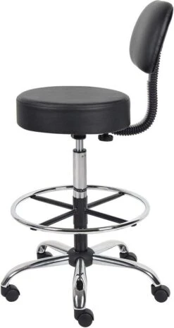 Boss Caressoft Medical / Drafting Stool With Back Cushion [B16245-BG] -Office Chairs Unlimited Shop boss caressoft medical drafting stool with back cushion b16245 bg 31673979601047