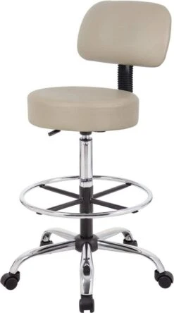 Boss Caressoft Medical / Drafting Stool With Back Cushion [B16245-BG] -Office Chairs Unlimited Shop boss caressoft medical drafting stool with back cushion b16245 bg 31674080854167