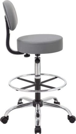 Boss Caressoft Medical / Drafting Stool With Back Cushion [B16245-BG] -Office Chairs Unlimited Shop boss caressoft medical drafting stool with back cushion b16245 bg 31674469187735