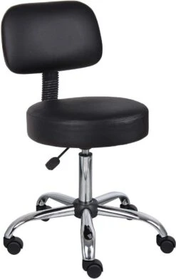 Boss Caressoft Medical Stool With Back Cushion [B245-BG] -Office Chairs Unlimited Shop boss caressoft medical stool with back cushion b245 bg black 31672062083223