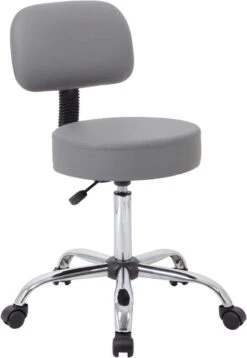 Boss Caressoft Medical Stool With Back Cushion [B245-BG] -Office Chairs Unlimited Shop boss caressoft medical stool with back cushion b245 bg grey 29333661646999