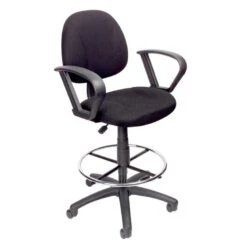 Boss Contoured Drafting Office Chair [B1615] -Office Chairs Unlimited Shop boss contoured drafting office chair b1615 black bk add loop arms b1617 15 standard casters included 29331391742103