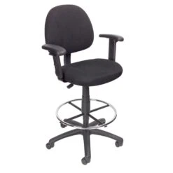 Boss Contoured Drafting Office Chair [B1615] -Office Chairs Unlimited Shop boss contoured drafting office chair b1615 black bk add t shaped arms b1616 20 standard casters included 29331444138135