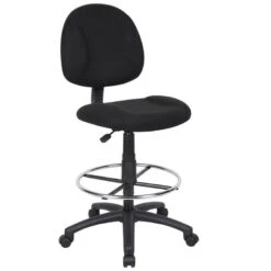 Boss Contoured Drafting Office Chair [B1615] -Office Chairs Unlimited Shop boss contoured drafting office chair b1615 black bk no arms standard casters included 31631904112791