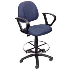 Boss Contoured Drafting Office Chair [B1615] -Office Chairs Unlimited Shop boss contoured drafting office chair b1615 blue be add loop arms b1617 15 standard casters included 31691036950679