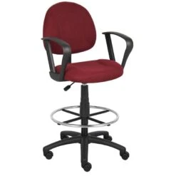 Boss Contoured Drafting Office Chair [B1615] -Office Chairs Unlimited Shop boss contoured drafting office chair b1615 burgundy by add loop arms b1617 15 standard casters included 29359168094359