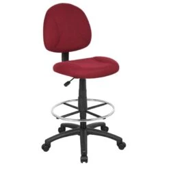 Boss Contoured Drafting Office Chair [B1615] -Office Chairs Unlimited Shop boss contoured drafting office chair b1615 burgundy by no arms standard casters included 31631988129943