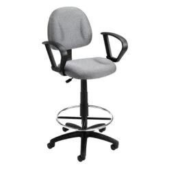 Boss Contoured Drafting Office Chair [B1615] -Office Chairs Unlimited Shop boss contoured drafting office chair b1615 grey gy add loop arms b1617 15 standard casters included 31631867969687