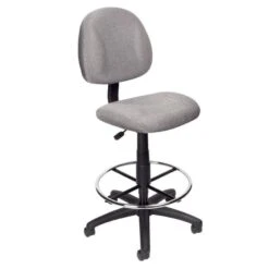 Boss Contoured Drafting Office Chair [B1615] -Office Chairs Unlimited Shop boss contoured drafting office chair b1615 grey gy no arms standard casters included 31563600724119