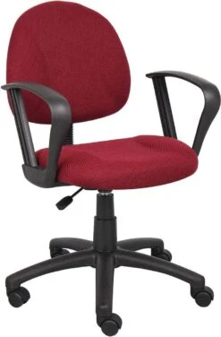 Boss Deluxe Posture Chair With Loop Arms [B317-BE] -Office Chairs Unlimited Shop boss deluxe posture chair with loop arms b317 be burgundy 31672156291223