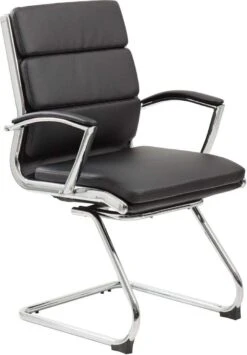 Boss Executive CaressoftPlus Guest Chair With Metal Chrome Finish [B9479-BK]