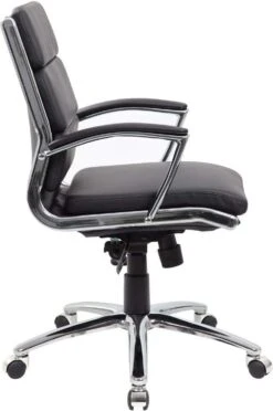Boss Executive CaressoftPlus Mid Back Chair With Metal Chrome Finish [B9476-BK] -Office Chairs Unlimited Shop boss executive caressoftplus mid back chair with metal chrome finish b9476 bk 29378085945495