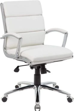 Boss Executive CaressoftPlus Mid Back Chair With Metal Chrome Finish [B9476-BK] -Office Chairs Unlimited Shop boss executive caressoftplus mid back chair with metal chrome finish b9476 bk white 29321762144407