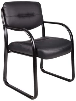 Boss Leather Guest Chair With Arms [B9529]