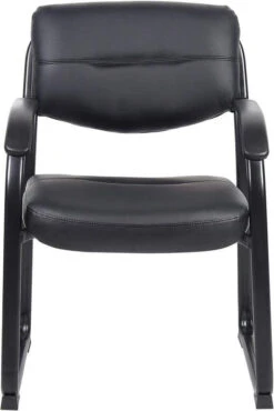 Boss LeatherPlus Sled Base Side Chair With Arms [B9519] -Office Chairs Unlimited Shop boss leather sled base side chair with arms b9519 15706554073228