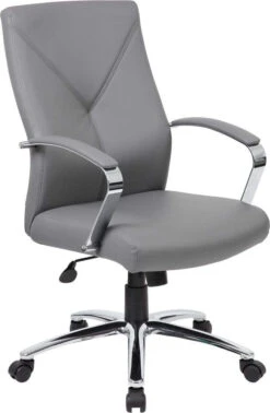 Boss LeatherPlus Executive Chair [B10101-BK] -Office Chairs Unlimited Shop boss leatherplus executive chair b10101 bk gray 29379607953559