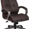 Boss LeatherPlus High Back Executive Chair [B8771] -Office Chairs Unlimited Shop boss leatherplus high back executive chair b8771 brown leatherplus with pewter frame p bn 29316625825943