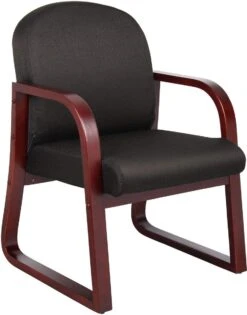 Boss Mahogany Frame Guest Chair Fabric [B9570-BE] -Office Chairs Unlimited Shop boss mahogany frame guest chair fabric b9570 be black 29379765665943