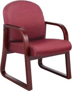 Boss Mahogany Frame Guest Chair Fabric [B9570-BE] -Office Chairs Unlimited Shop boss mahogany frame guest chair fabric b9570 be burgundy 31675308507287