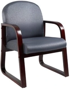 Boss Mahogany Frame Guest Chair Fabric [B9570-BE] -Office Chairs Unlimited Shop boss mahogany frame guest chair fabric b9570 be grey 29379810656407