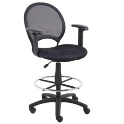 Boss Mesh Back Drafting Stool [B16215] -Office Chairs Unlimited Shop boss mesh back drafting stool b16215 add adj t shape arms b16206 15 floor glides tu021 15 14207588401292