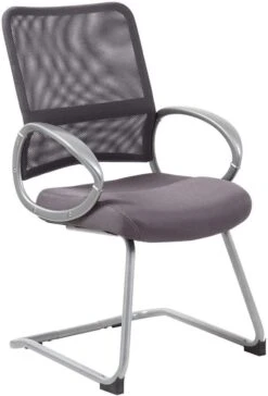 Boss Mesh Back With Pewter Finish Guest Chair [B6419-BE] -Office Chairs Unlimited Shop boss mesh back with pewter finish guest chair b6419 be charcoal grey 31635972227223