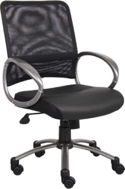 Boss Mesh Back With Pewter Finish Task Chair [B6406]