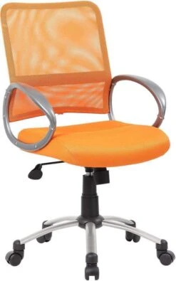 Boss Mesh Back With Pewter Finish Task Chair [B6416] -Office Chairs Unlimited Shop boss mesh back with pewter finish task chair b6416 orange 29323442258071