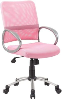 Boss Mesh Back With Pewter Finish Task Chair [B6416] -Office Chairs Unlimited Shop boss mesh back with pewter finish task chair b6416 pink 31689064186007