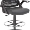 Boss Mesh Drafting Stool With Flip Arms [B16223-BK] -Office Chairs Unlimited Shop boss mesh drafting stool with flip arms b16223 bk 31533849411735