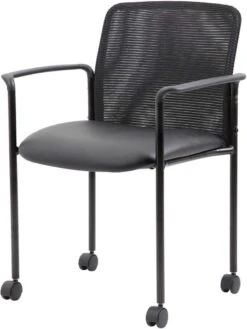 Boss Mesh Guest Chair With Casters, Black [B6909R-CS] -Office Chairs Unlimited Shop boss mesh guest chair with casters black b6909r cs 31687318044823