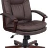 Boss Mid Back Brown Leather Executive Chair [B796] -Office Chairs Unlimited Shop boss mid back brown leather executive chair b796 13691031683212