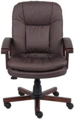 Boss Mid Back Brown Leather Executive Chair [B796] -Office Chairs Unlimited Shop boss mid back brown leather executive chair b796 13691031912588