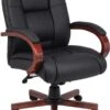 Boss Mid Back Executive Wood Finished Chairs [B8996-C] -Office Chairs Unlimited Shop boss mid back executive wood finished chairs b8996 c cherry 31668618428567