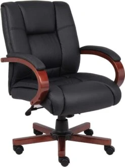 Boss Mid Back Executive Wood Finished Chairs [B8996-C]