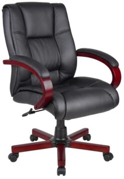 Boss Mid Back Executive Wood Finished Chairs [B8996-C] -Office Chairs Unlimited Shop boss mid back executive wood finished chairs b8996 c mahogany 39066748027128