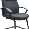 Boss Mid Back Fabric Guest Chair In Black [B8309-BK]