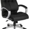 Boss Mid Back LeatherPlus Office Chair [B8776] -Office Chairs Unlimited Shop boss mid back leatherplus office chair b8776 black leatherplus s bk 31552018088087