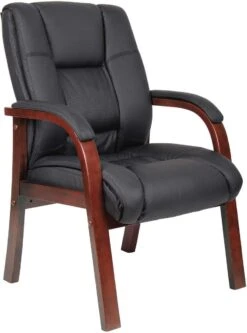 Boss Mid Back Wood Finished Guest Chair [B8999]